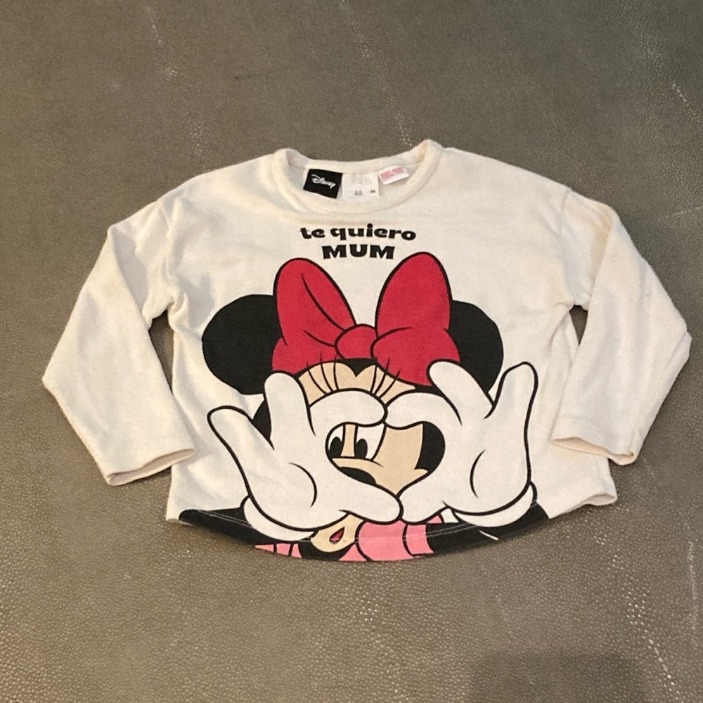 Zara Cream and Red Sweatshirt with Minnie Mouse Design